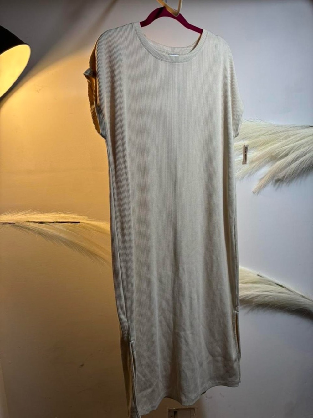 (#98) Old Navy Cream Rib-Knit Maxi Dress